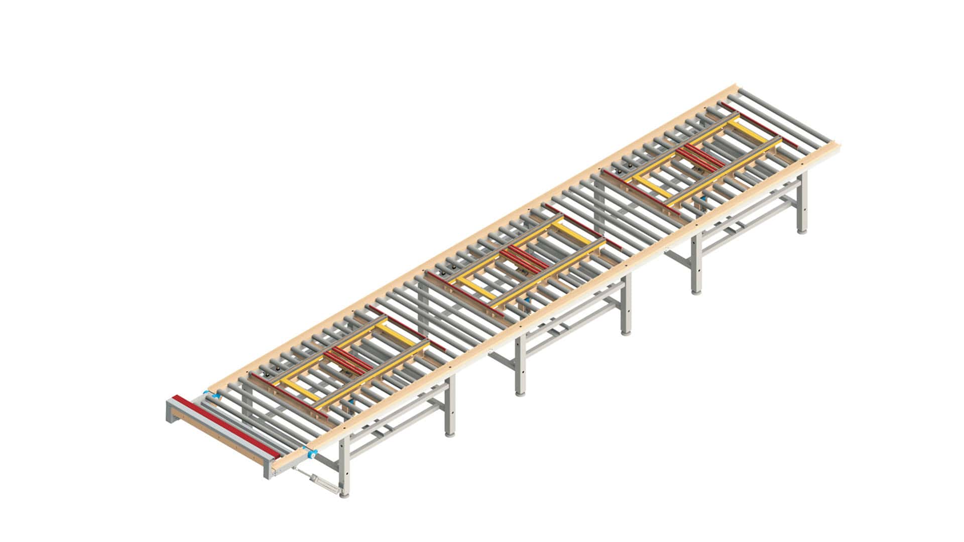 Transport line with roller conveyor s and pallet magazin (210 x